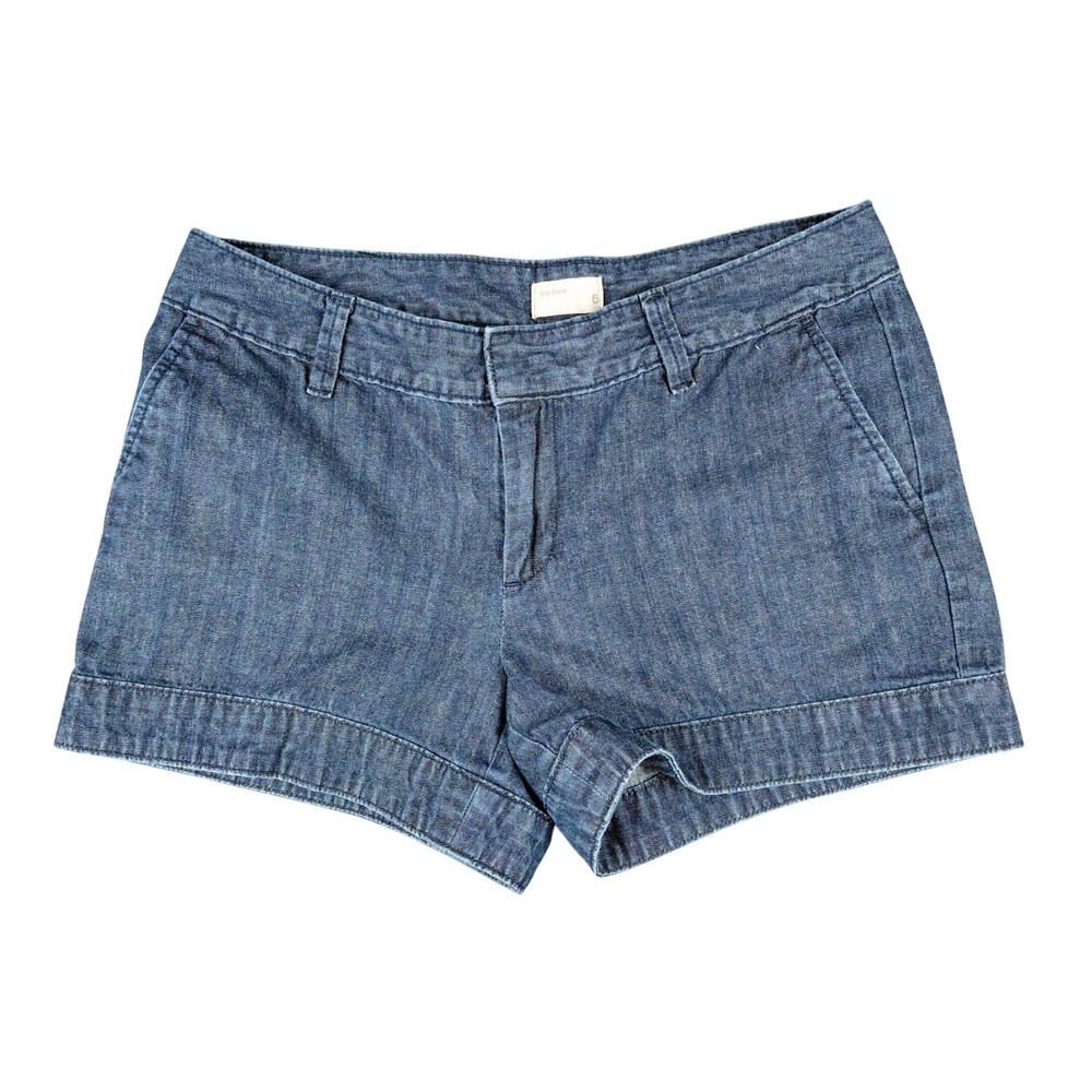 Gap Jeans Womens Blue Denim Chino Shorts‎ Size 6 Mid Rise 100% Cotton 800831-00